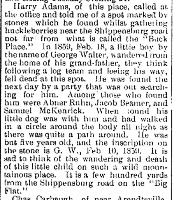 Samuel mckenrick finds a dead boy 17 aug 1897