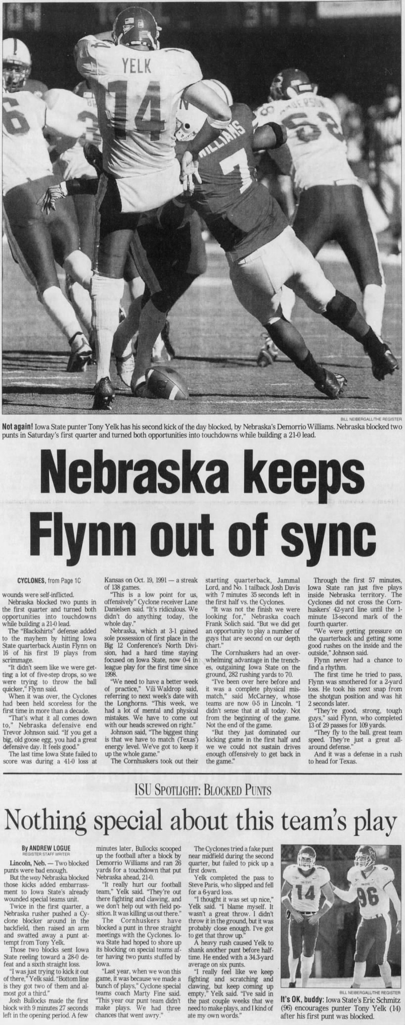 2003 Nebraska-Iowa State football, DMR2