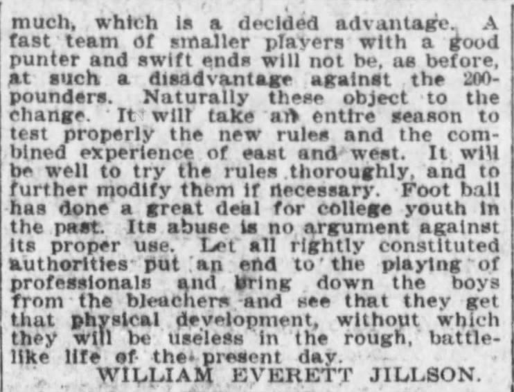1906 Nebraska-Doane new rules, part 2