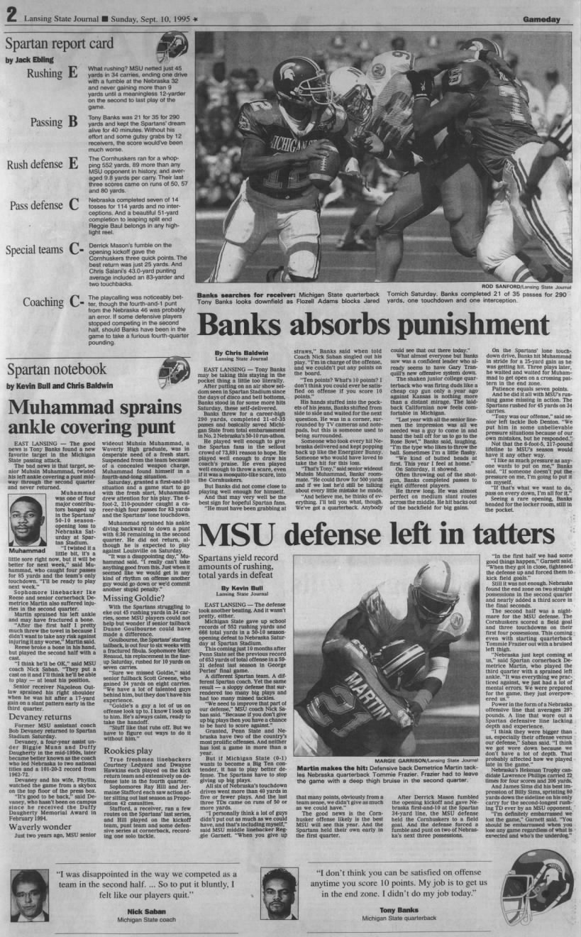 1995 Nebraska-Michigan State, Lansing2