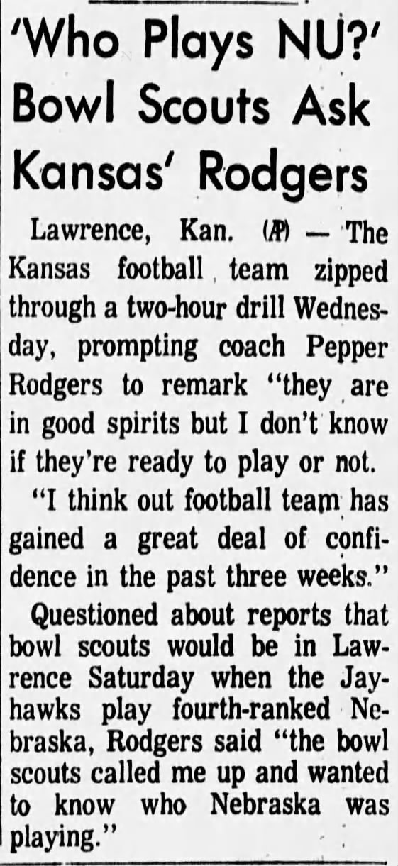 1970.10.14 Kansas practice Wednesday
