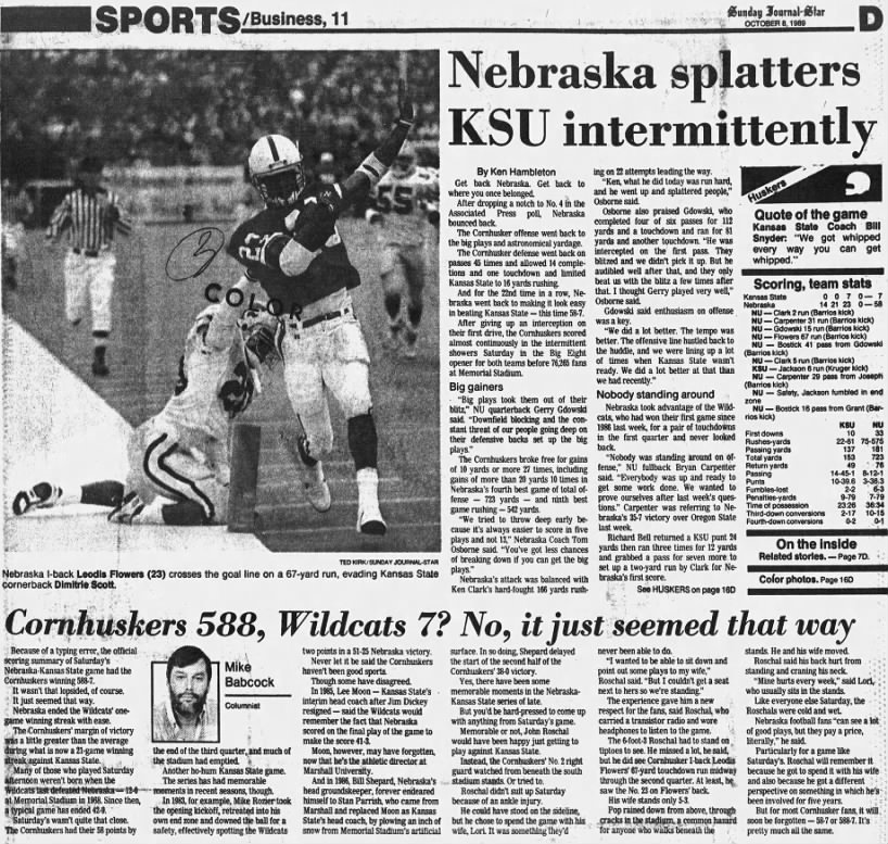 1989 Nebraska-Kansas State LJS1
