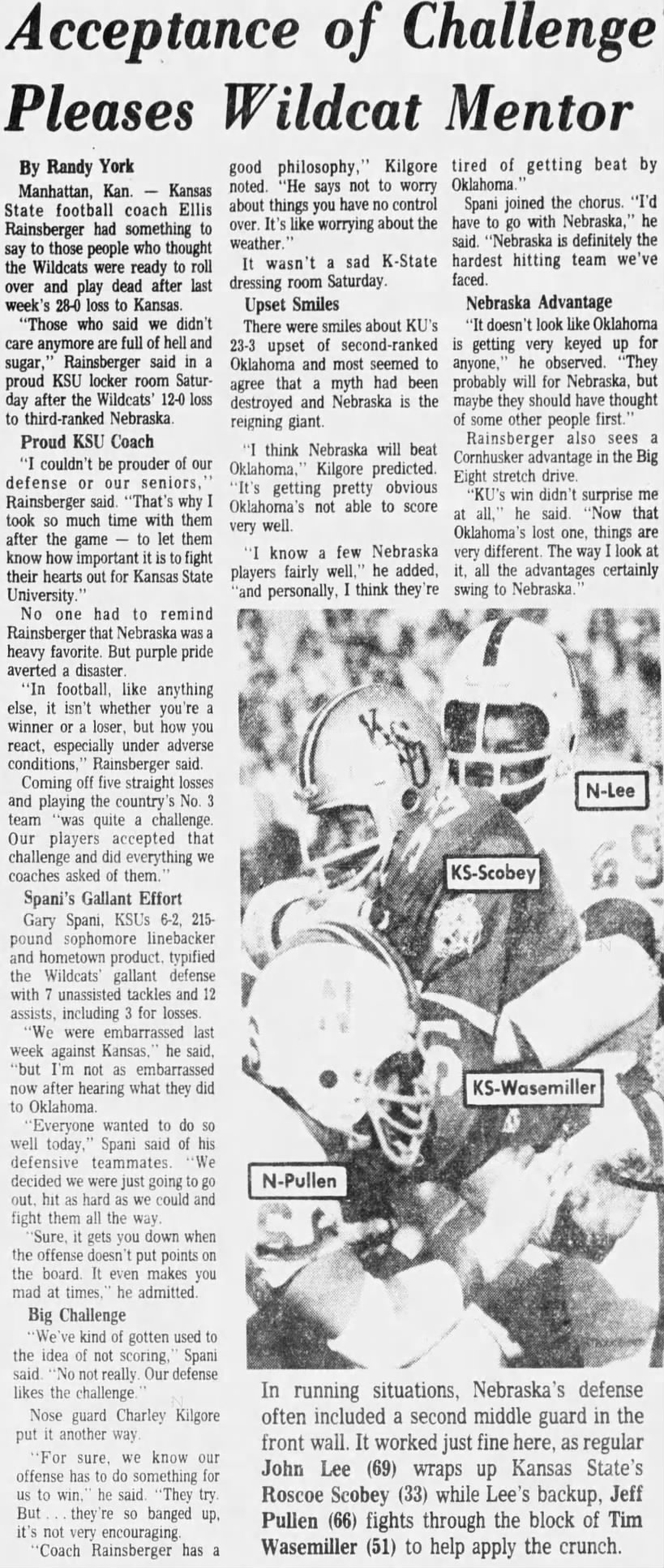 1975 Nebraska-Kansas State LJS challenge