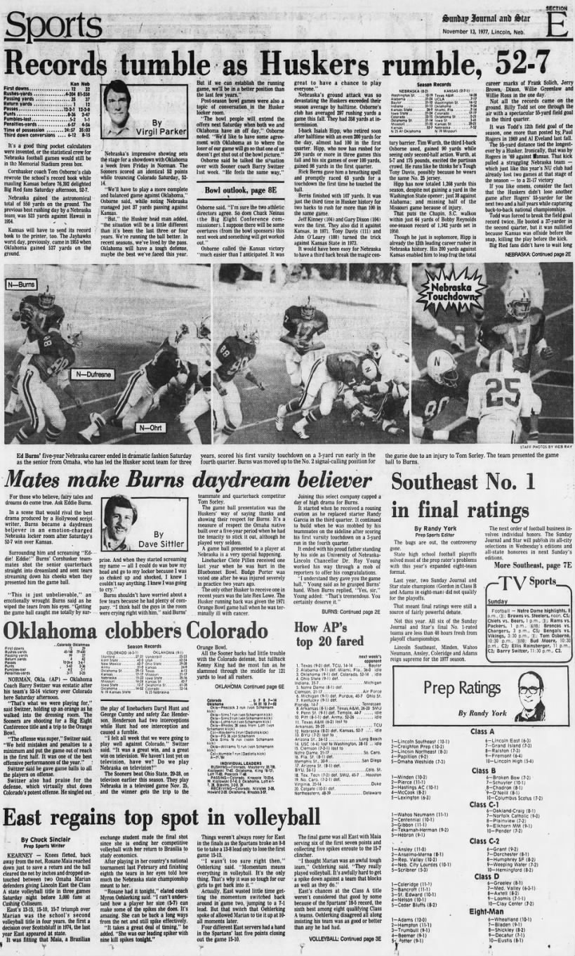 1977 Nebraska-Kansas football, LJS1