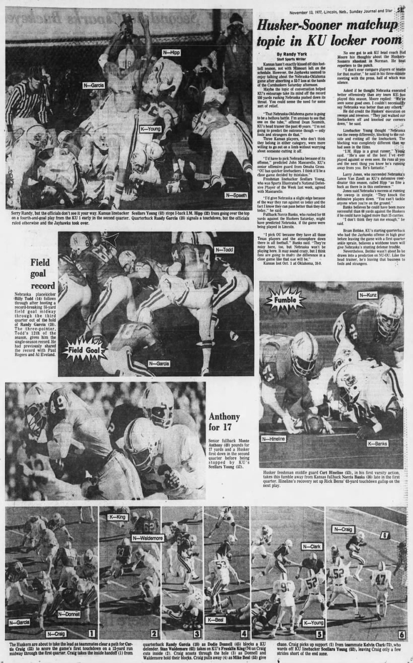 1977 Nebraska-Kansas football, LJS4