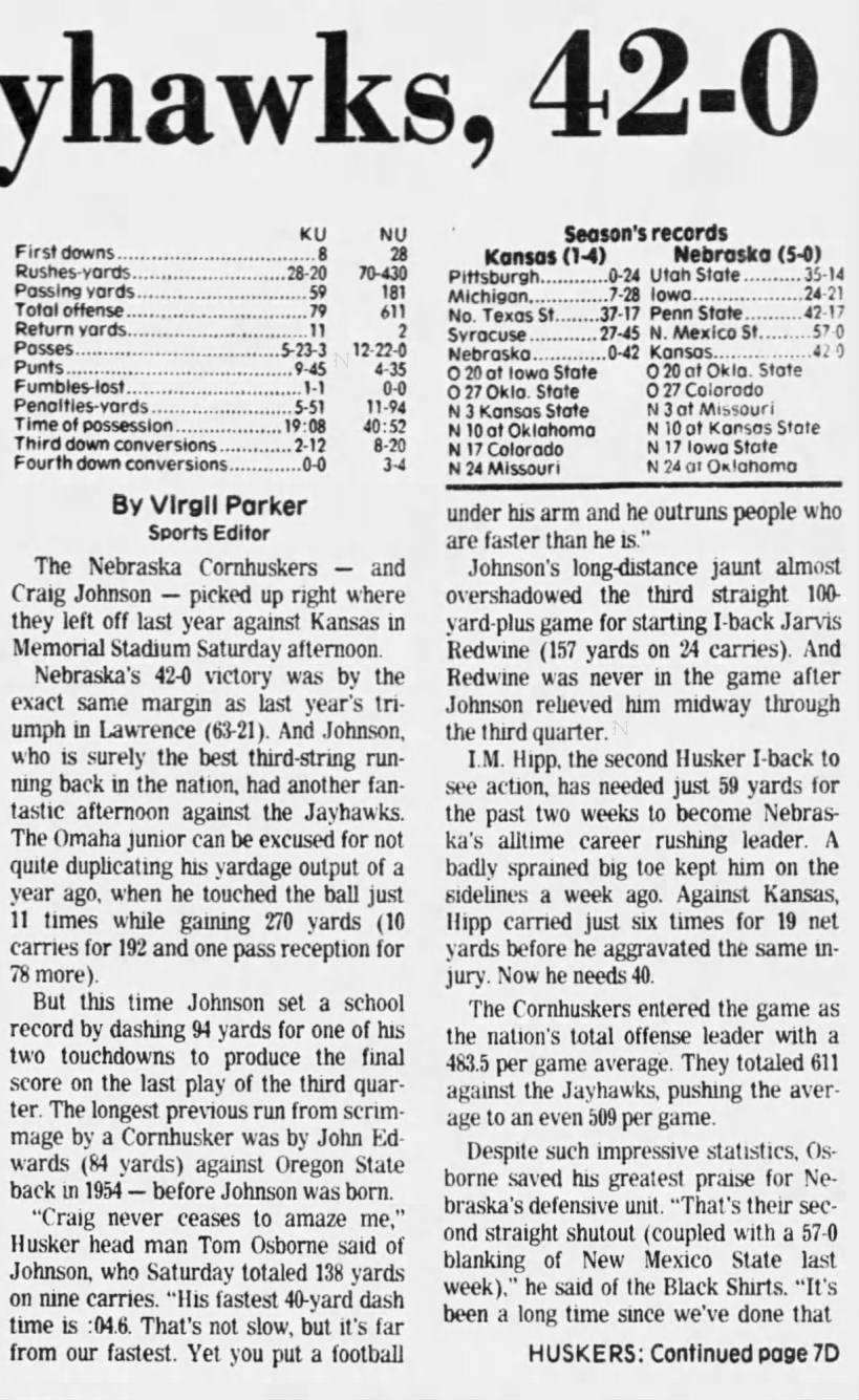1979 Nebraska-Kansas football LJS1
