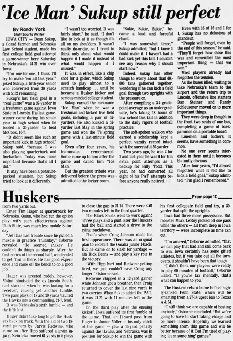 1979 Nebraska-Iowa football LJS2