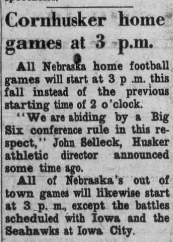 1942 all games get 3 p.m. kickoffs