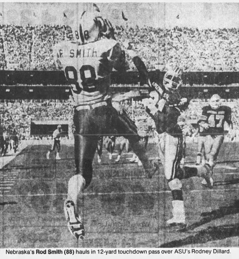 1987 Nebraska-Arizona State football, Rod Smith catch