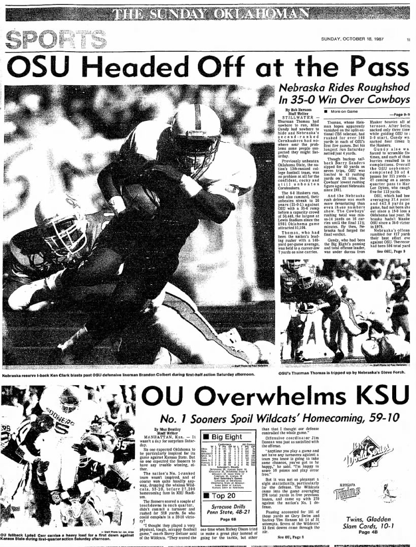 1987 Nebraska-Oklahoma State OKC page