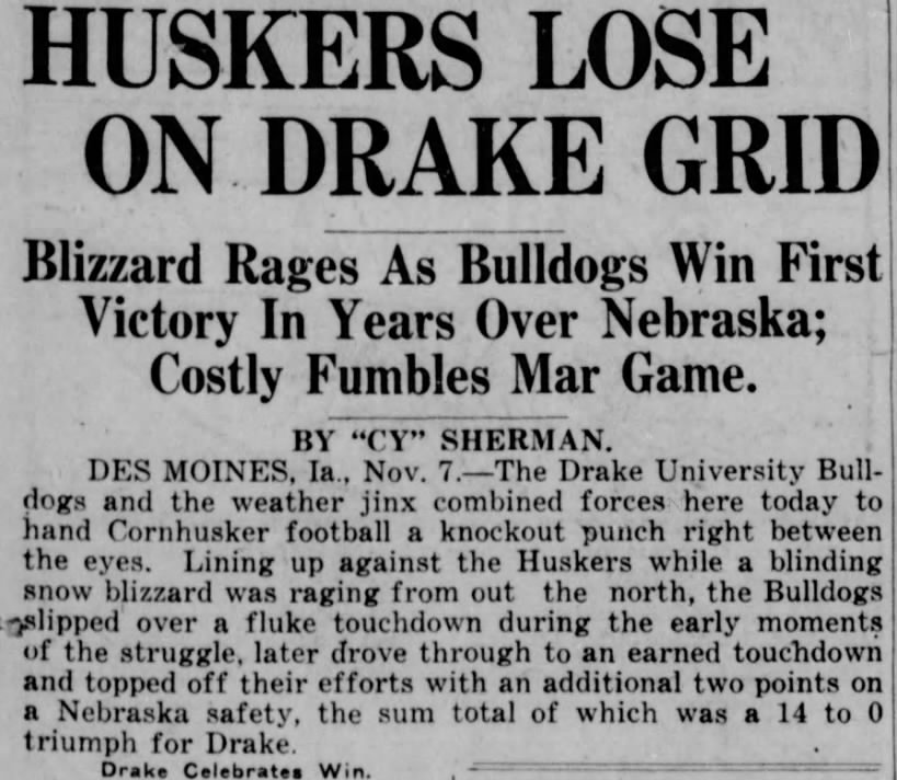 1925 Nebraska-Drake football, part 1