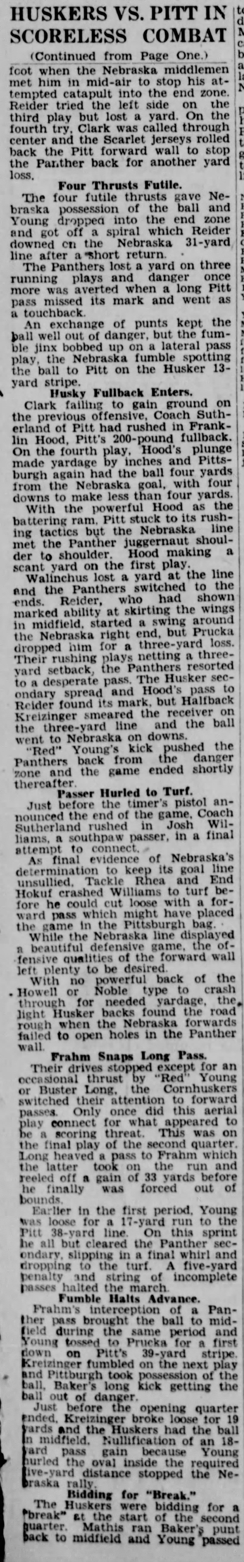 1930 Nebraska-Pitt football, part 3