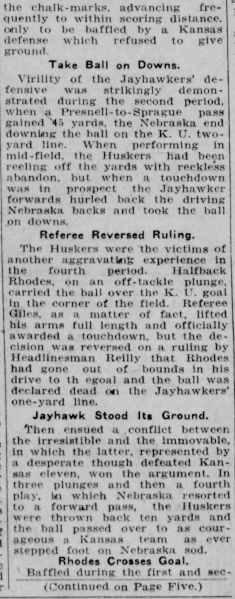 1925 Nebraska-Kansas football, part 3