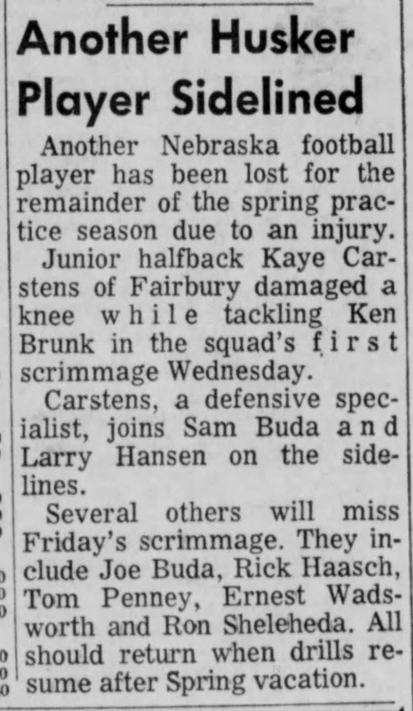 1966 Kaye Carstens injury
