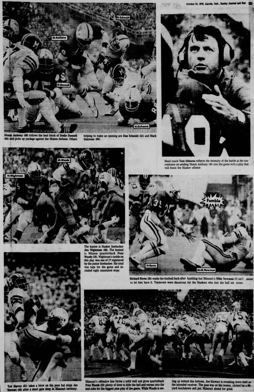 1976 Missouri-Nebraska football photos
