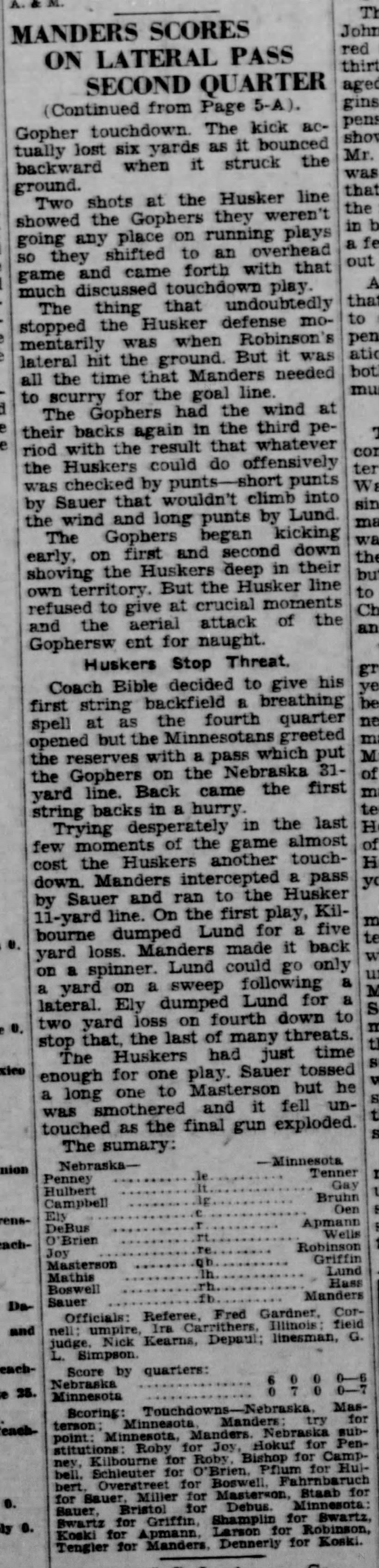 1932 Nebraska-Minnesota part 3
