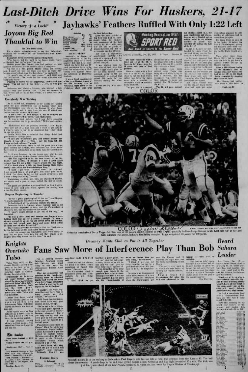 1969 Nebraska-Kansas football LJS1