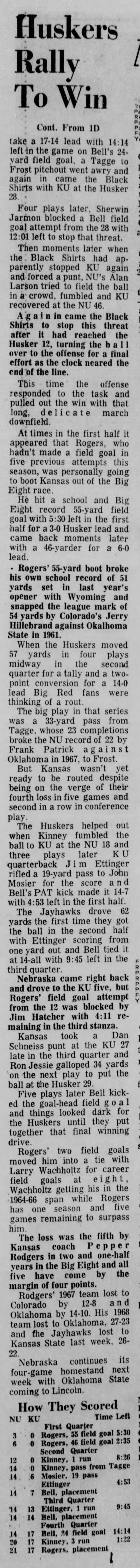 1969 Nebraska-Kansas football LJS2