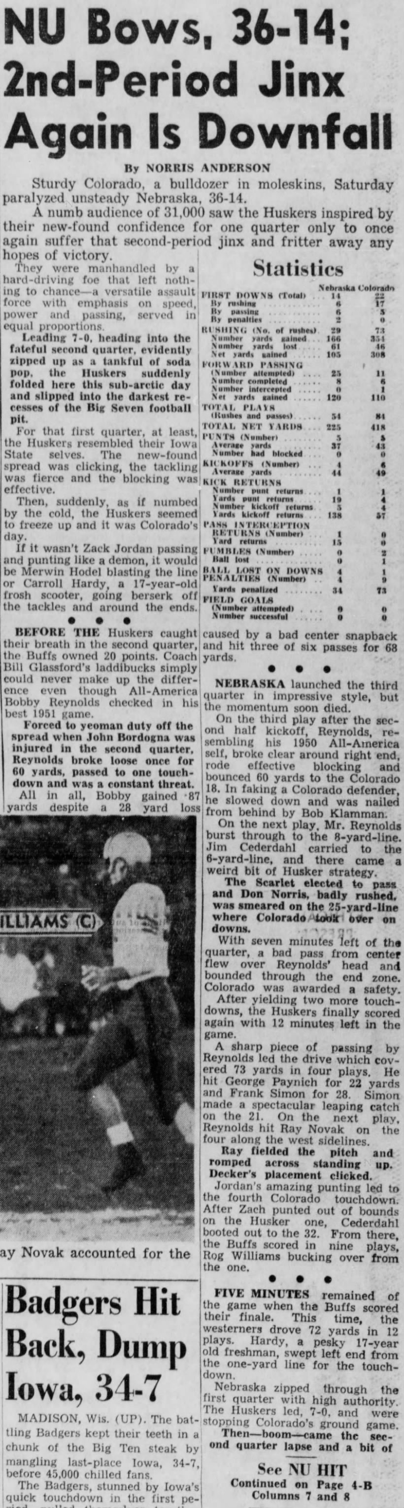 1951 Nebraska-Colorado football, part 1