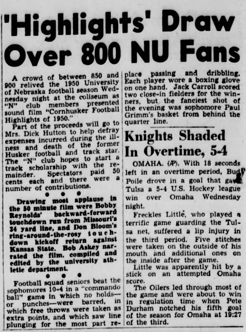 1950 highlight reel Nebraska football