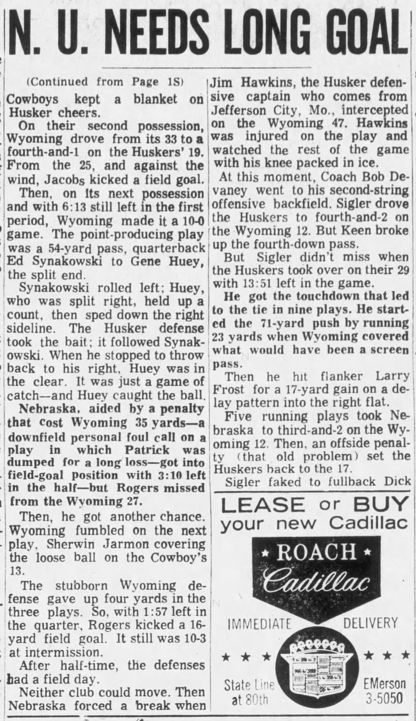 1968 Nebraska-Wyoming football KC2