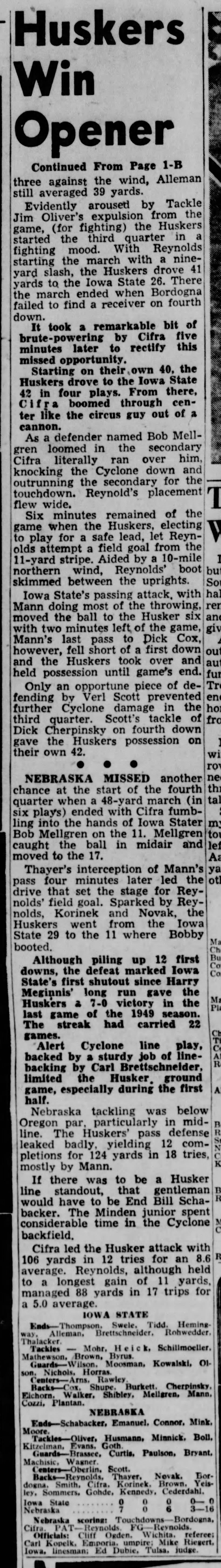 1952 Nebraska-Iowa State part 2