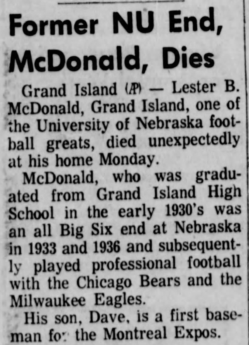 1971 Les McDonald death