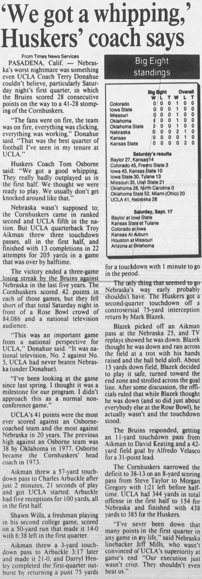 1988 Nebraska-UCLA KCTimes