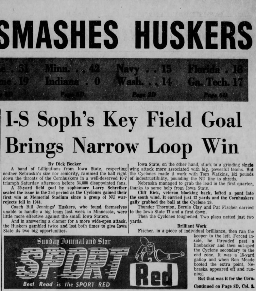 1960 Nebraska-Iowa State football, part 1