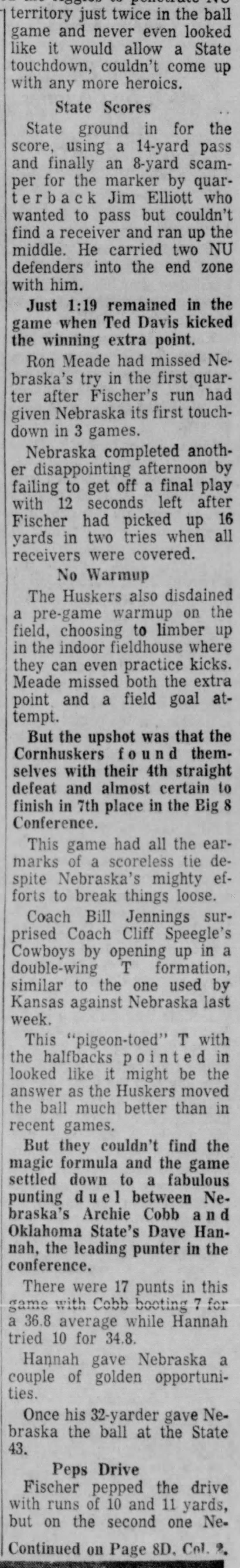 1960 Nebraska-Oklahoma State football, part 2