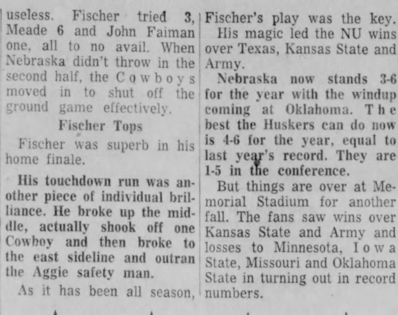 1960 Nebraska-Oklahoma State football, part 4