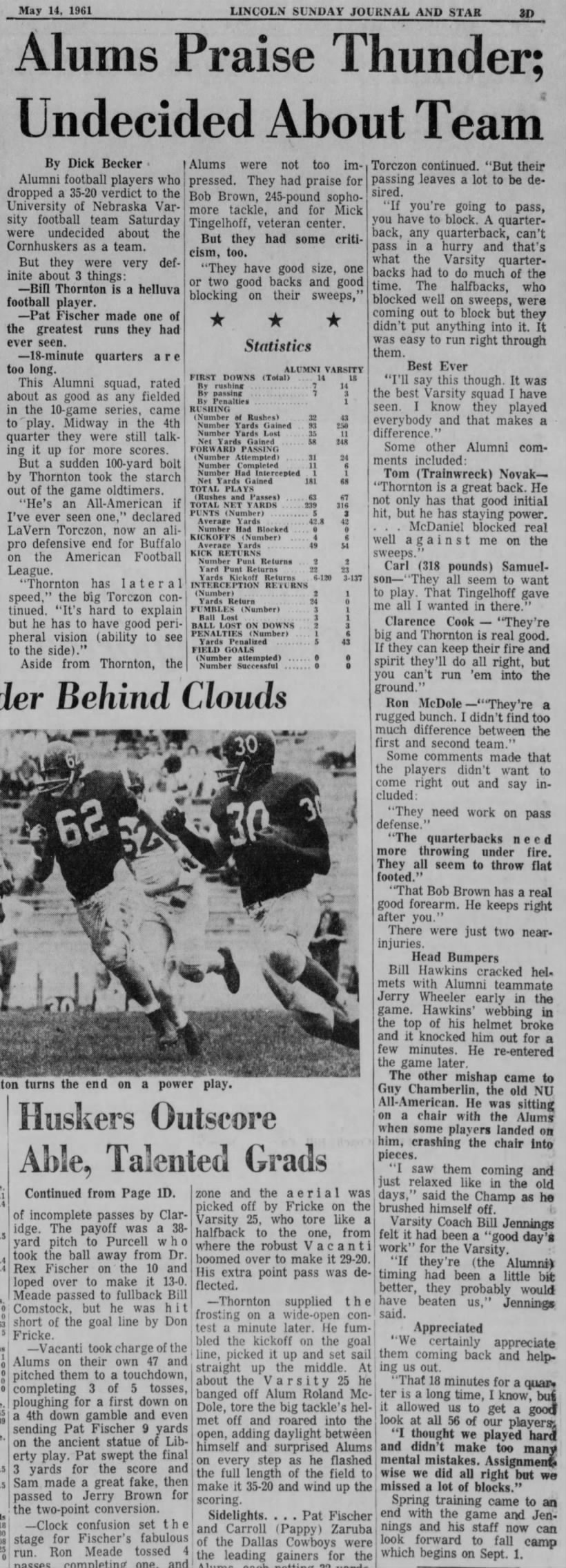 1961 Nebraska football spring game LJS sidebar