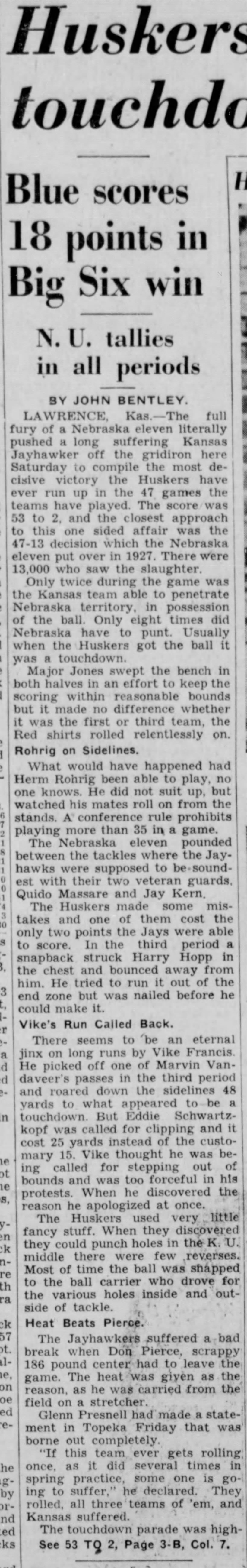 1940 Nebraska-Kansas football, part 1
