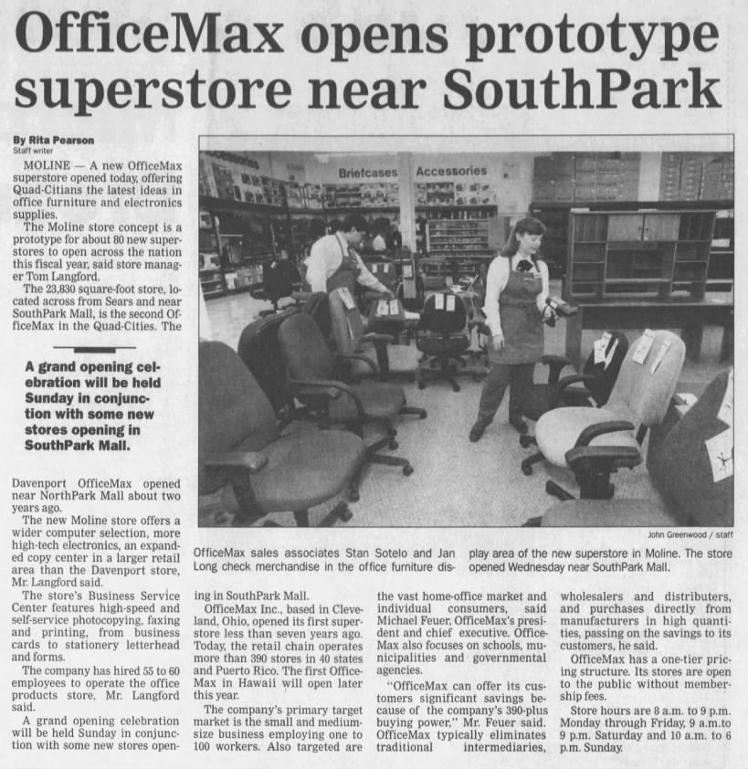OfficeMax opens prototype superstore near SouthPark
