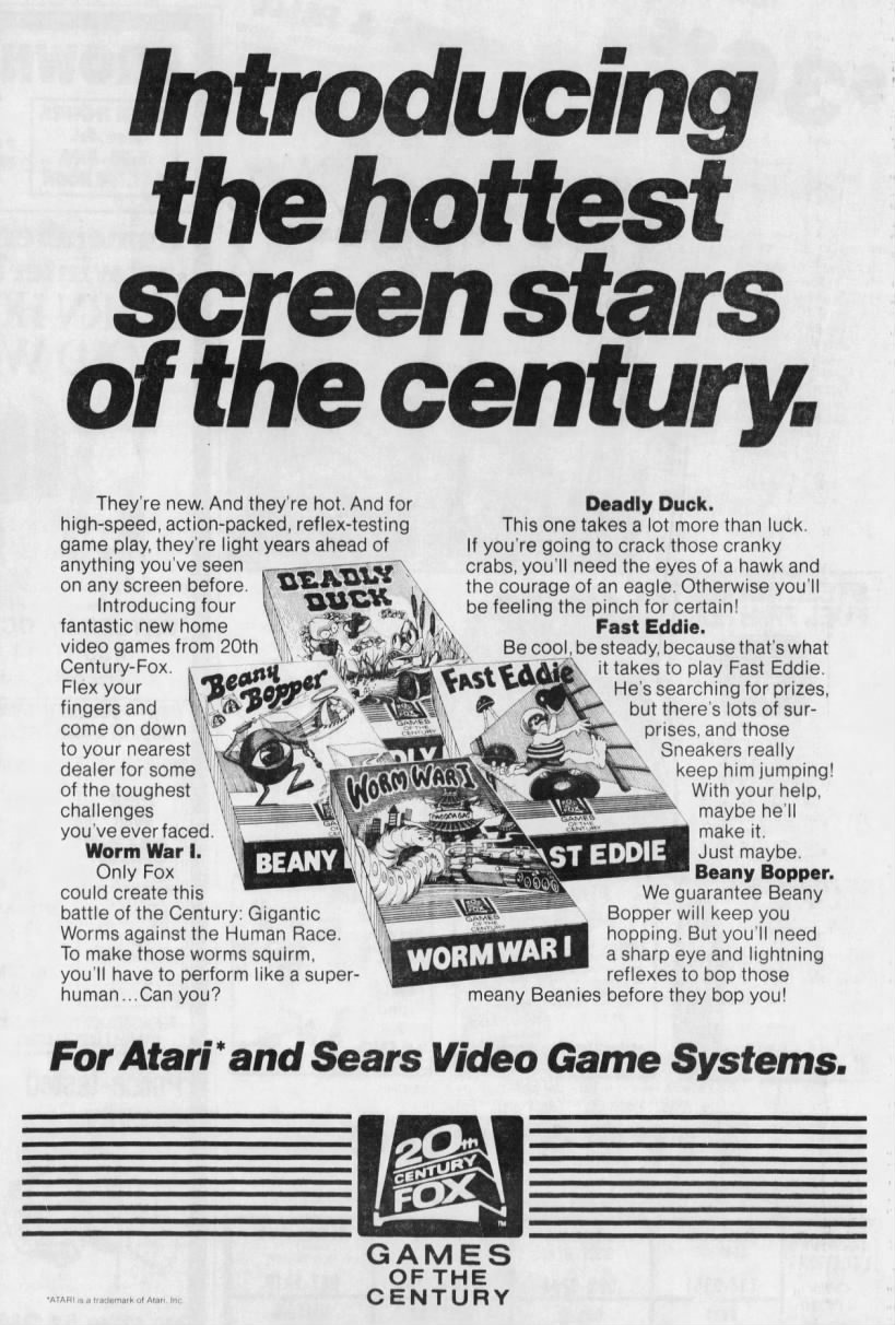 Atari 2600: 20th Century Fox (Oct 7, 82)