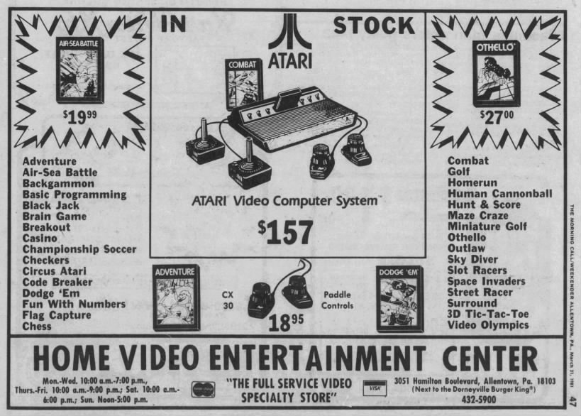Atari 2600: HOME VIDEO ENTERTAINMENT CENTER (Mar 21, 81)