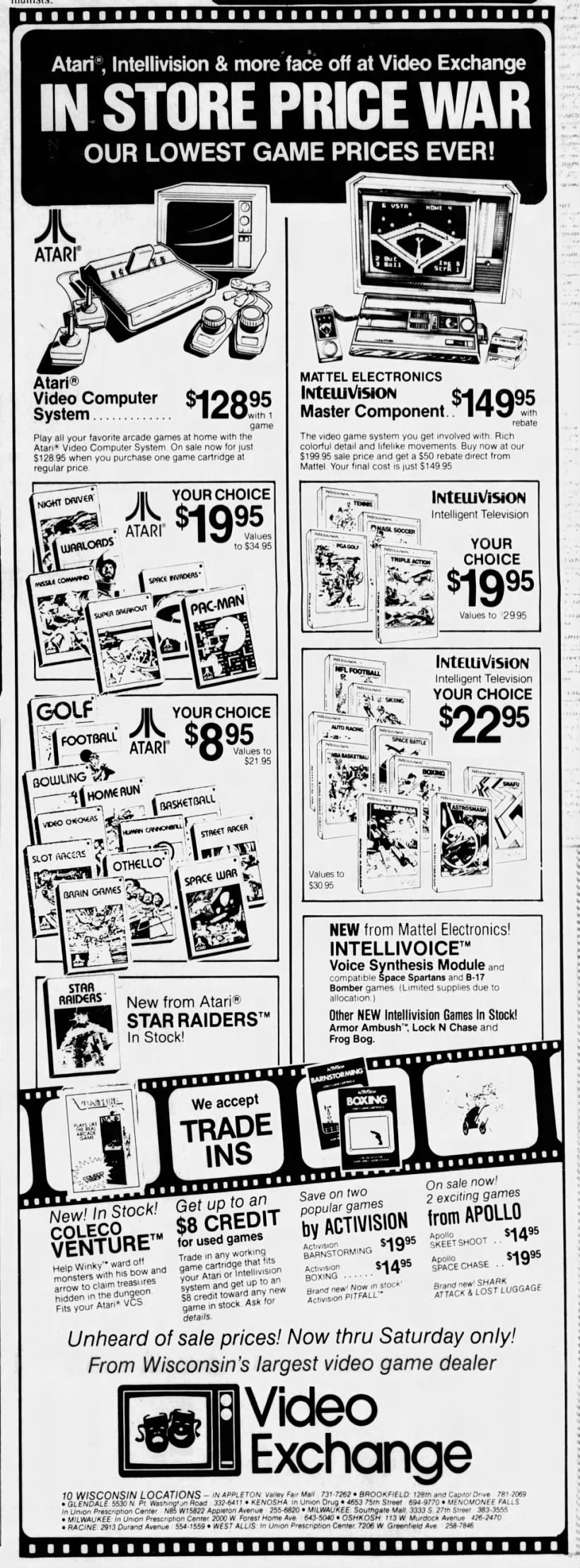Atari 2600: Video Exchange (Sep 12, 82)
