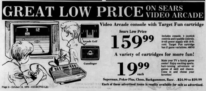 Atari 2600: Sears (Oct 14, 79)