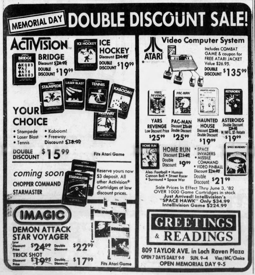 Atari 2600: GREETINGS & READINGS (May 27, 82)