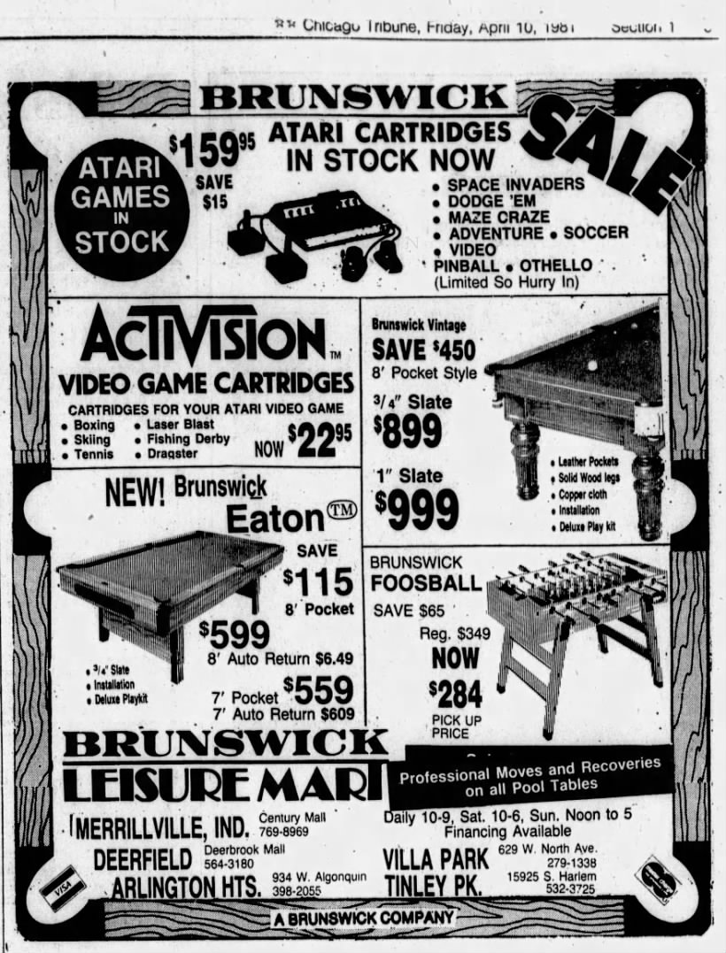 Atari 2600: Brunswick Leisure Mart (Apr 10, 81)