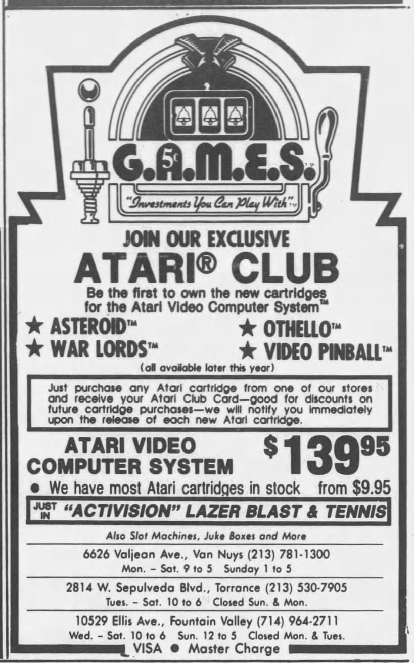 Atari 2600: G.A.M.E.S. (Mar 21, 81)