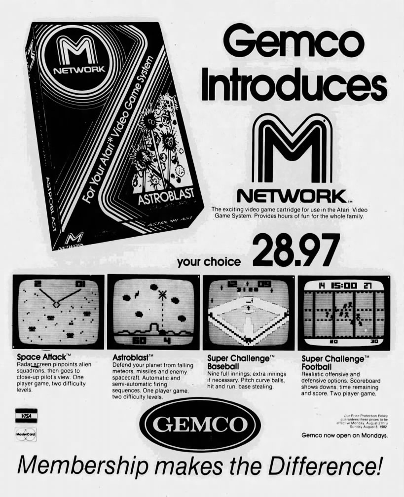 Atari 2600: Gemco (Aug 2, 82)