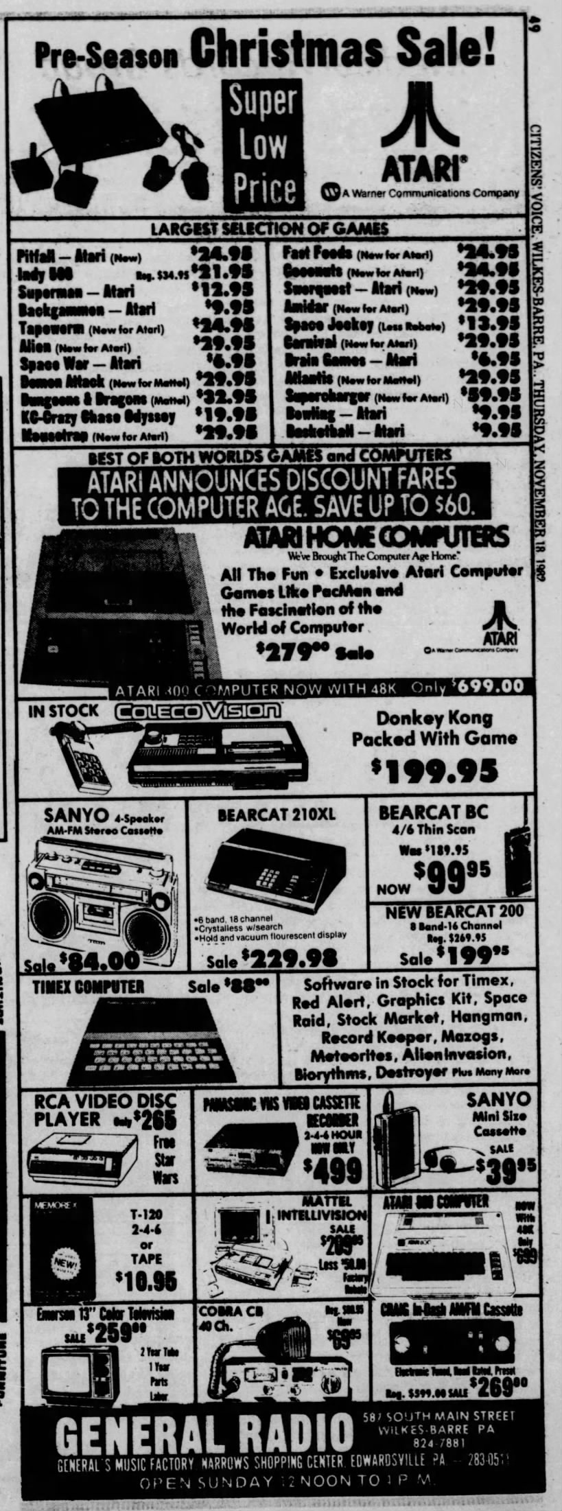 Atari 2600: GENERAL RADIO (Nov 18, 82)