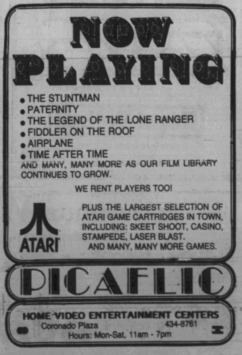 Atari 2600: PICAFLIC (Jan 26, 82)