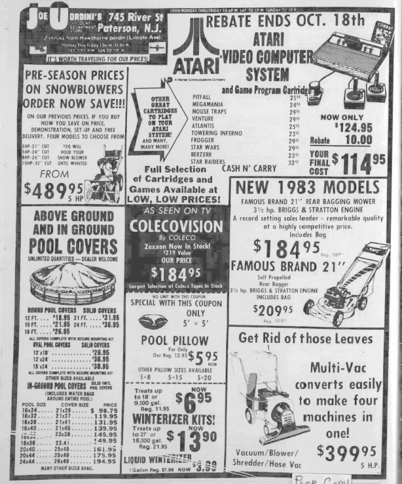 Atari 2600: Joe Ordini's Discount Department Store (Oct 13, 82)