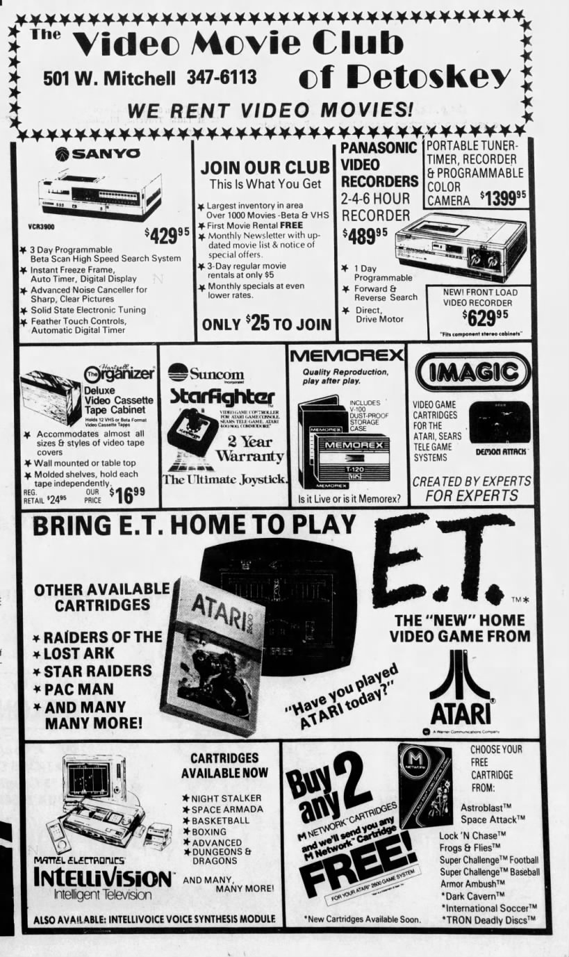 Atari 2600: The Video Movie Club of Petoskey (Dec 17, 82)
