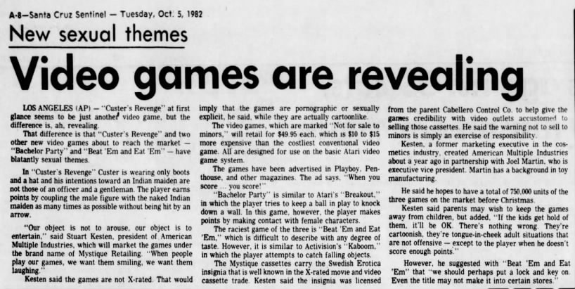 Atari 2600 News: Video Games Are Revealing (Oct 5, 1982)