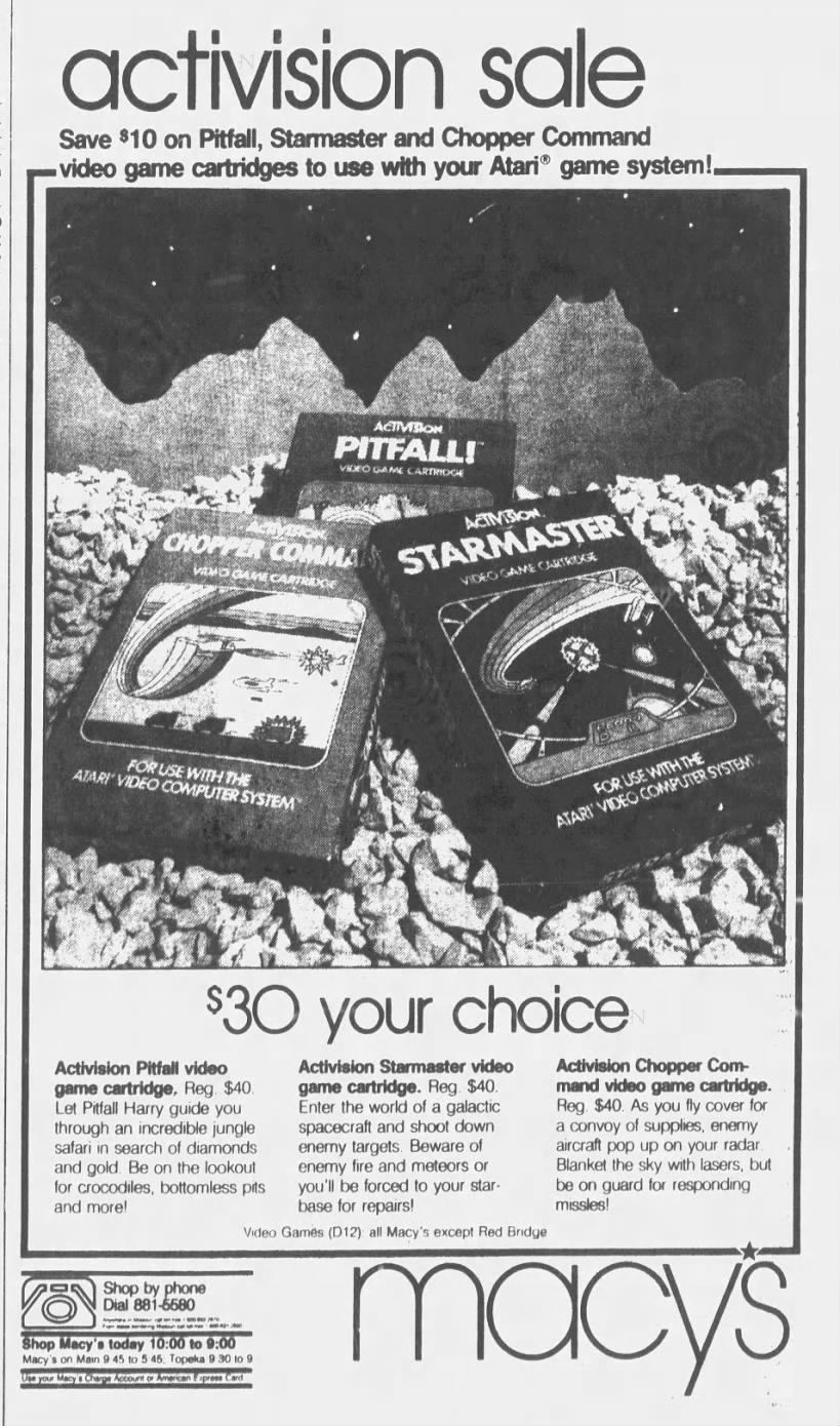 Atari 2600: Macy's (Sep 9, 82)