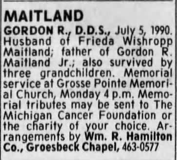Obituary: GORDON R. MAITLAND