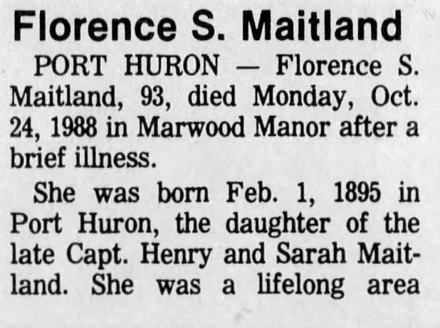 Obituary: Florence S. Maitland, 93